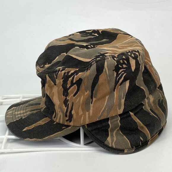 Vintage K-Brand Tiger Stripe Camouflage Hat Neck Flap Size L-XL (H2) - Picture 5 of 9